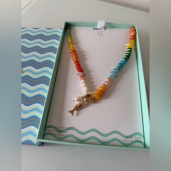 Viral Piper K Fish charm colorful Beaded Necklace - Picture 2 of 2